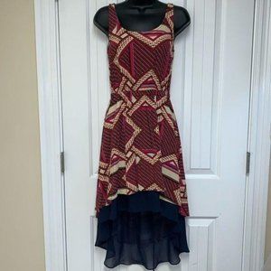 Xhiliration Abstract Print High Low Tank Dress small